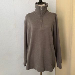 Eddie Bauer Ribbed Zipper Collar Pullover Sweater